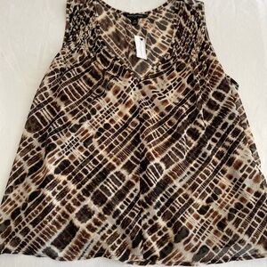 Shear chiffon animal print sleeveless shell. Size small by Banana Republic
